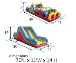 The Mega Rainbow Rush 70' Obstacle Course