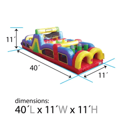 40 foot inflatable obstacle course retro dimensions 1736210784 40' Retro Inflatable Obstacle Course